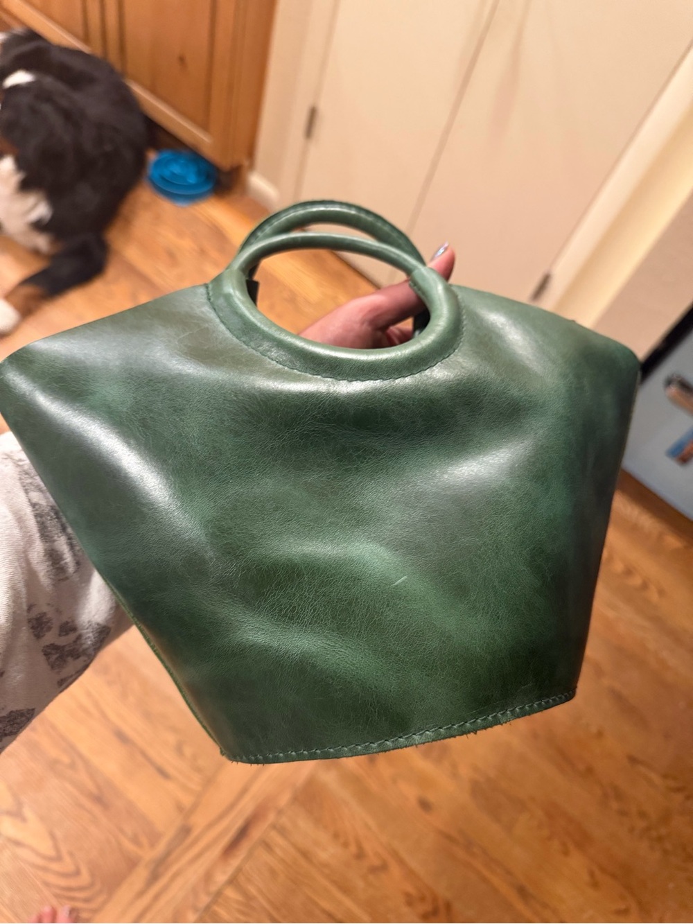 NWOT Portland Leather Small Milan Bag Forest Green - Picture 2 of 6